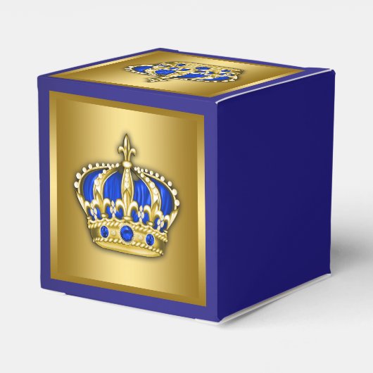 Royal Blue en Gold Prince Bedankdoosjes (Achterkant)