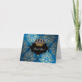 Royal Blue en Gold Prince Dank u Bedankkaart (Voorkant)