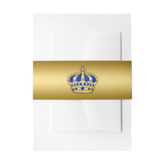 Royal Blue en Gold Prince Uitnodigingen Wikkel (Voorkant Voorbeeld)