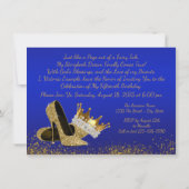 Royal Blue en Gold Quinceanera Kaart (Achterkant)