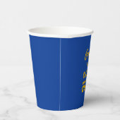 Royal Blue en Gold School Kleuren Afstudeerfeest Papieren Bekers (Rechts)