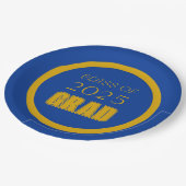 Royal Blue en Gold School Kleuren Afstuderen Papieren Bordje (Gekanteld)