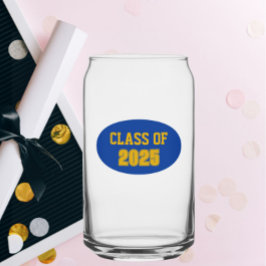 Royal Blue en Gold School Kleuren Klassenjaar Blikvorm Glas