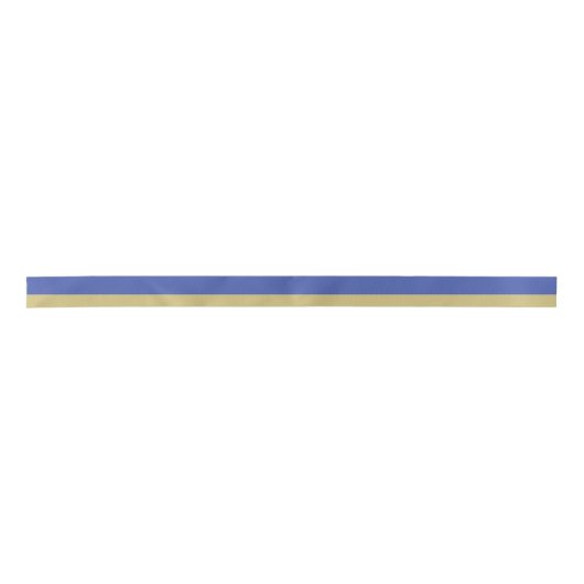 Royal Blue en Gold Striped Satin Ribbon Satijnen Lint (Voorkant)