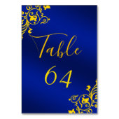 Royal Blue en Gold Tafelnummer Kaarten (Achterkant)