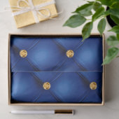 Royal Blue en Gold Tufted Tissuepapier (Geschenk)