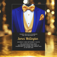 Royal Blue en Gold Tuxedo verjaardagsevenement