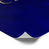 Royal Blue en Gold Verjaardag Welkom Poster 18x24 (Hoek)