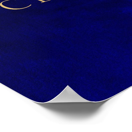 Royal Blue en Gold Verjaardag Welkom Poster 18x24 (Hoek)