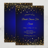 Royal Blue en Gold vrijgezellenfeest nodigt budget Feestdagenkaart (Voorkant / Achterkant)