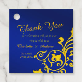 Royal Blue en Gold Wedding Bedankjes Labels
