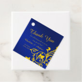 Royal Blue en Gold Wedding Bedankjes Labels (In situ)