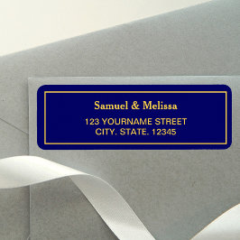 Royal Blue en Gold Wedding Etiket