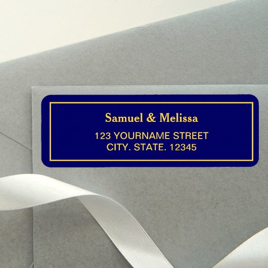 Royal Blue en Gold Wedding Etiket