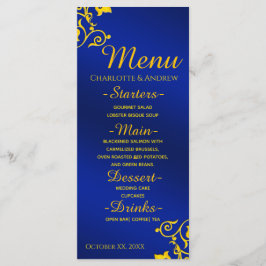 Royal Blue en Gold Wedding Menu