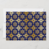 Royal Blue en Gold Wedding Save the Date Kaarten (Achterkant)