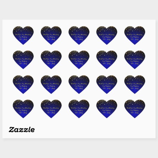 Royal Blue en Gold  Wedding Stickers (Vel)