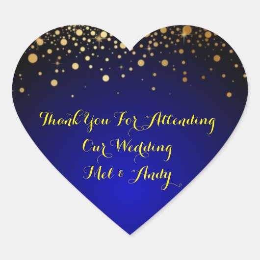 Royal Blue en Gold Wedding Stickers (Voorkant)