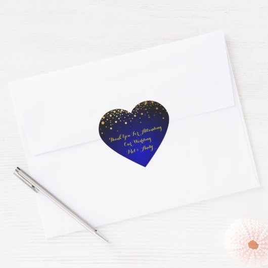 Royal Blue en Gold  Wedding Stickers (Envelop)