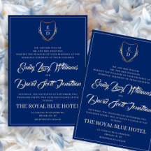 Royal Blue en Golden Classic Monogram Whimsical