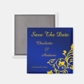 Royal Blue en Goud Save The Date Magneet (Voorkant / Achterkant)
