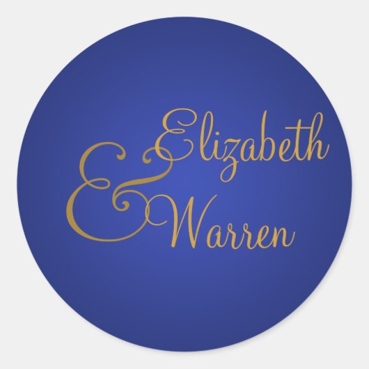 Royal Blue en gouden envelop afdichting Ronde Sticker (Voorkant)