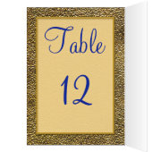 Royal Blue en gouden tafel nummer Kaart (Binnen (Links))