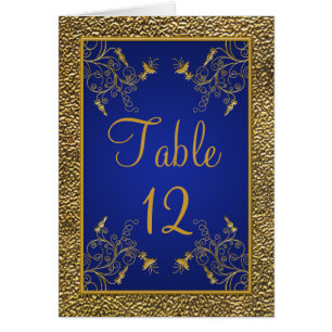 Royal Blue en gouden tafel nummer Kaart