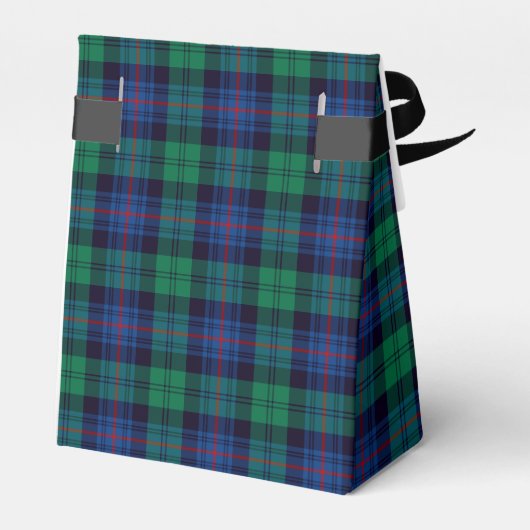 Royal Blue en Green Armstrong Tartan Bedankdoosjes (Achterkant)