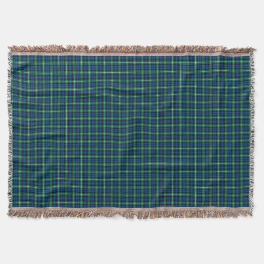 Royal Blue en Green Lamont Clan Schotse Plaid Deken (Voorkant)
