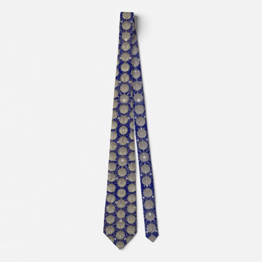 Royal Blue en Grey Polka Dots Pattern Stropdas (Voorkant)
