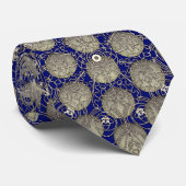 Royal Blue en Grey Polka Dots Pattern Stropdas (Opgerold)
