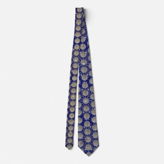 Royal Blue en Grey Polka Dots Pattern Stropdas (Achterkant)