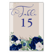 Royal Blue en Ivory Roos Elegant Bloemen Kaart (Achterkant)
