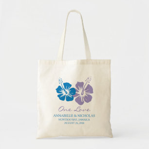 Royal Blue en Lavender Hibiscus Flowers   Weddensc Tote Bag