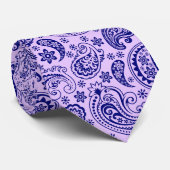 Royal Blue en Lavender  Paisley Pattern Stropdas (Opgerold)