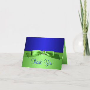 Royal Blue en Lime Green Bedankt Opmerking Kaart