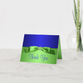 Royal Blue en Lime Green Bedankt Opmerking Kaart (Voorkant)