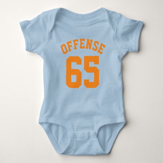 Royal Blue en Oranje Baby | Sport Jersey Design Romper (Voorkant)