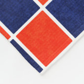 Royal Blue en Oranje Checkered Fleece Blanket Deken (Hoek)
