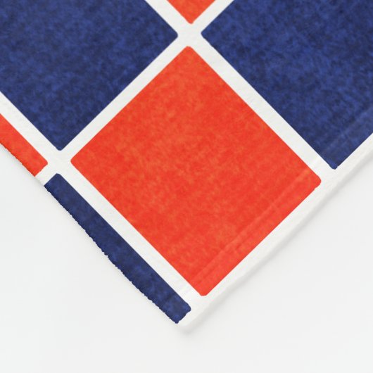 Royal Blue en Oranje Checkered Fleece Blanket Deken (Hoek)