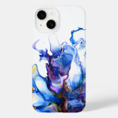 Royal Blue en Paars Vibrant Abstract Fluid Art Case-Mate iPhone Case (Achterkant)