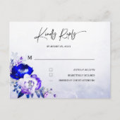 Royal Blue en Paarse bruiloft RSVP Briefkaart (Voorkant)