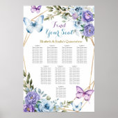 Royal Blue en Paarse tweeling Quinceanera Poster (Voorkant)