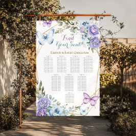 Royal Blue en Paarse tweeling Quinceanera Poster