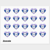 ROYAL BLUE en Paarse Zwemvezel Hart Sticker (Vel)