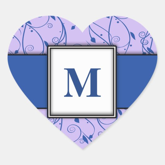 ROYAL BLUE en Paarse Zwemvezel Hart Sticker (Voorkant)