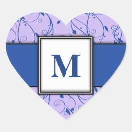 ROYAL BLUE en Paarse Zwemvezel Hart Sticker