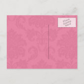 Royal Blue en PInk Damask Save The Date Aankondigingskaart (Achterkant)