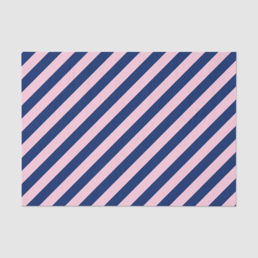 Royal Blue en Pink Stripes Tissuepapier (Voorkant)